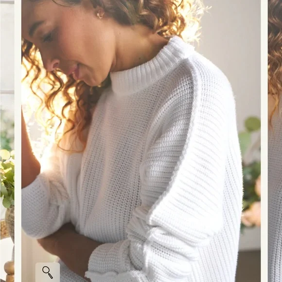 Frank & Eileen White Ribbed Crewneck Sweater - Picture 4 of 6